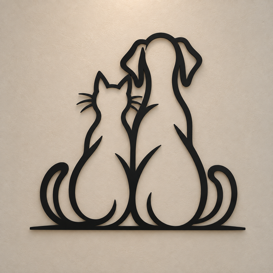Complices chien et chat – finition noir mat