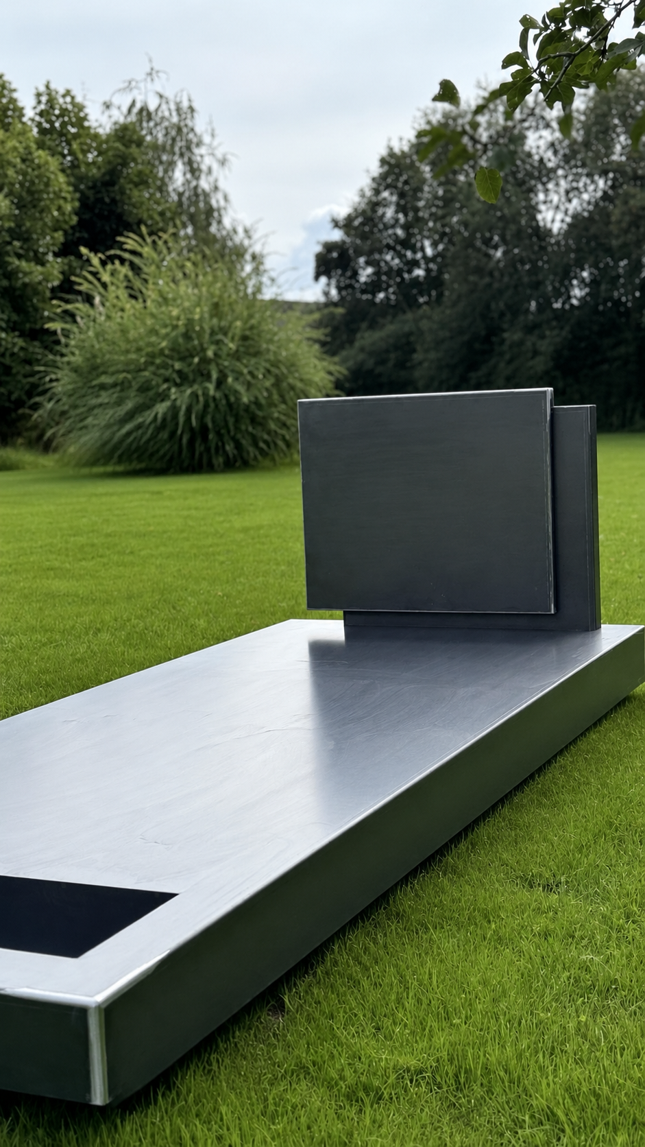 Éternité Corten® – Monument funéraire contemporain avec jardinière intégrée
