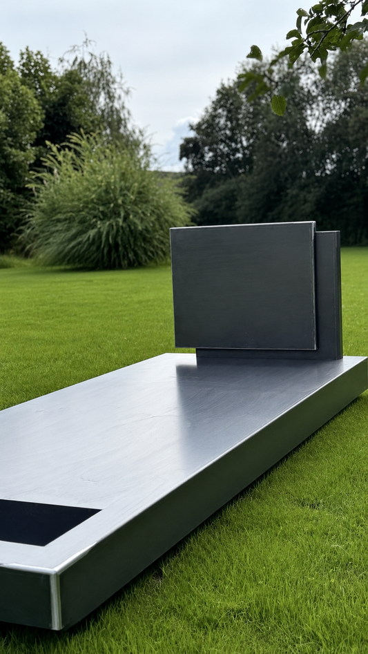 Éternité Corten® – Monument funéraire contemporain avec jardinière intégrée