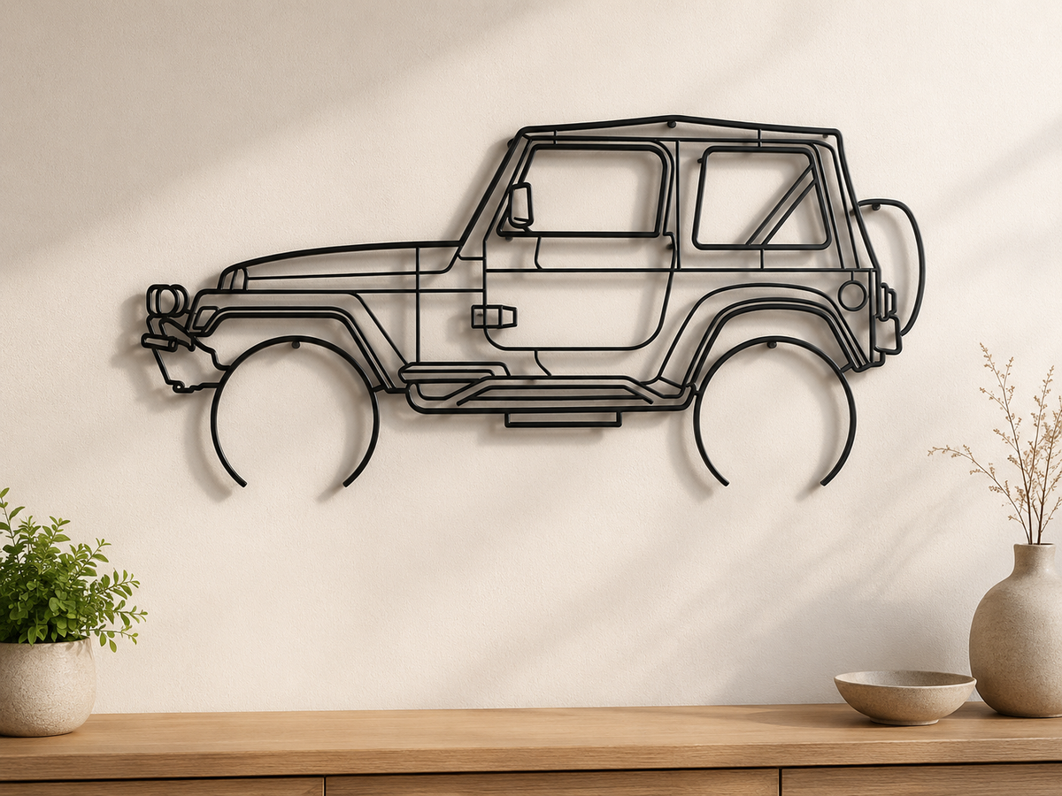 Silhouette de voiture en métal – Décoration murale