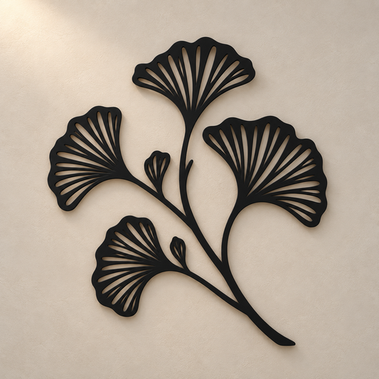 Branche de ginkgo Équilibre – finition noir mat