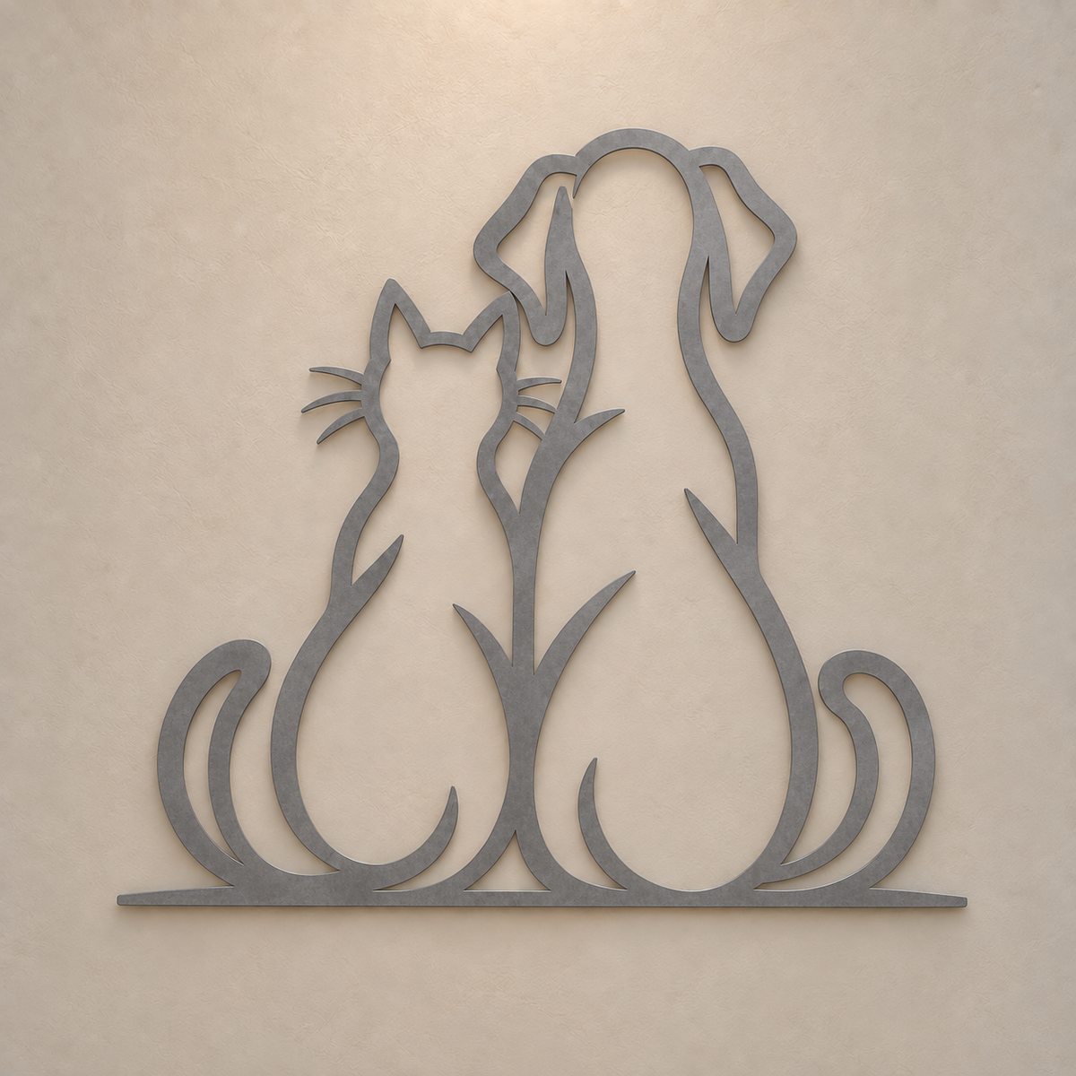 Complices chien et chat – acier brut DIY à peindre
