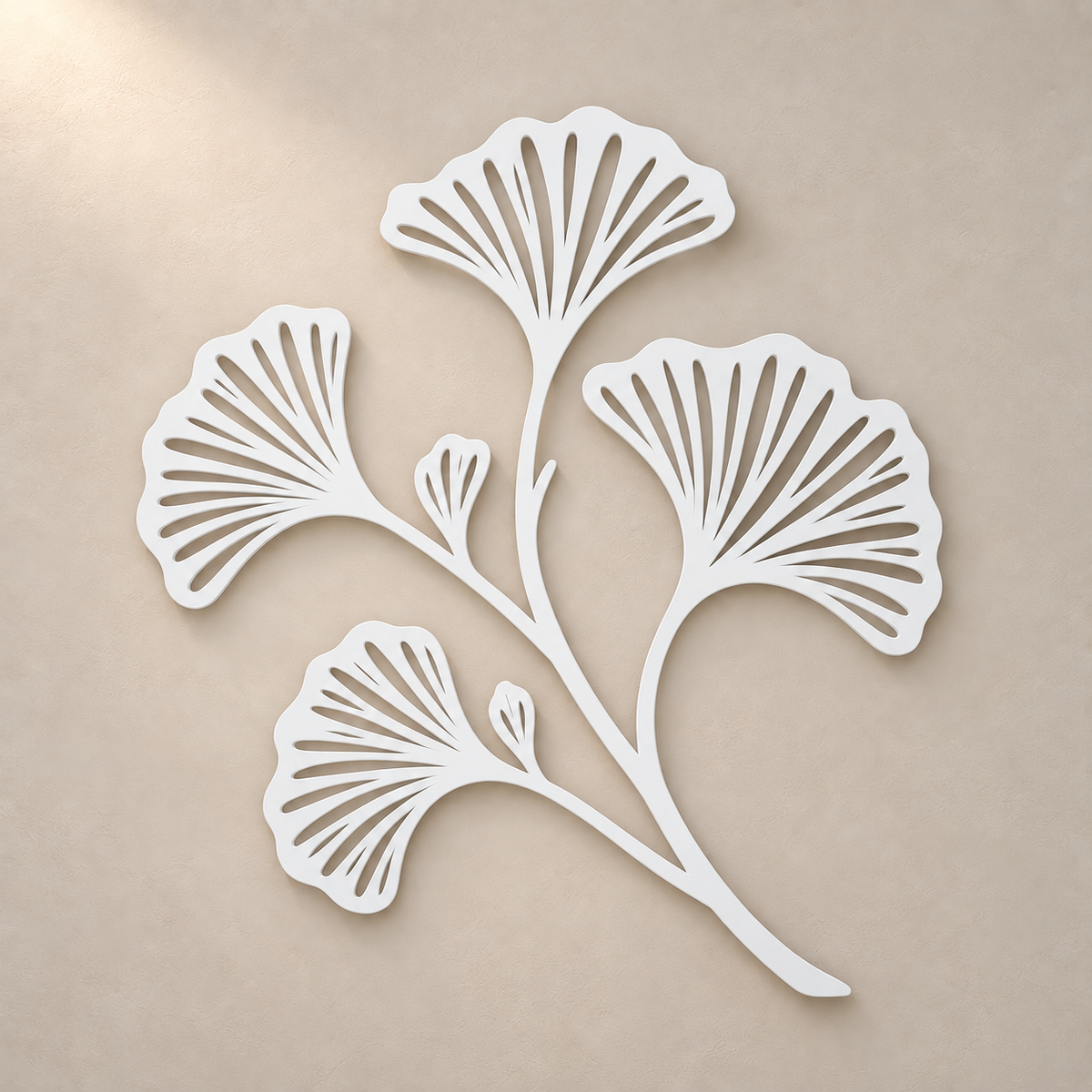 Branche de ginkgo Équilibre – finition blanc mat