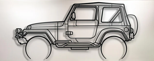 Silhouette de voiture en métal – Décoration murale