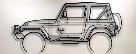 Silhouette de voiture en métal – Décoration murale